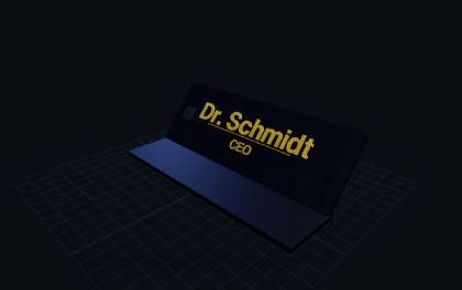 Tisch-Namensschild – 3D-Druck-Generator – 3D-Druck Vorschau