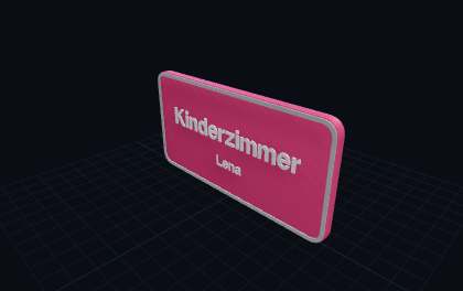 Tuerschild & Raumschild – 3D-Druck-Generator – 3D-Druck Vorschau