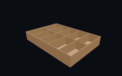Schubladenteiler – 3D-Druck-Generator – 3D-Druck Vorschau