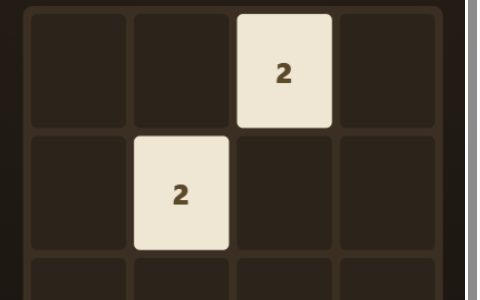 2048-Spielfeld mit Zahlkacheln