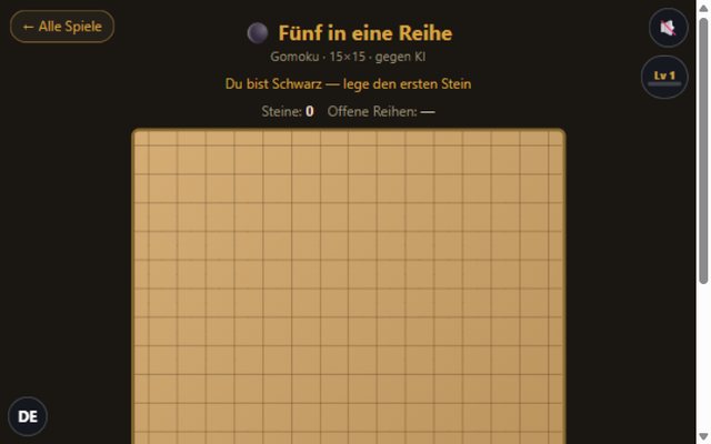Gomoku-Brett mit schwarzen und weißen Steinen
