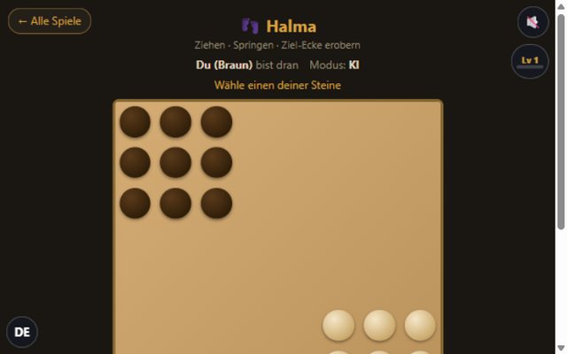 Halma-Brett mit Spielfiguren