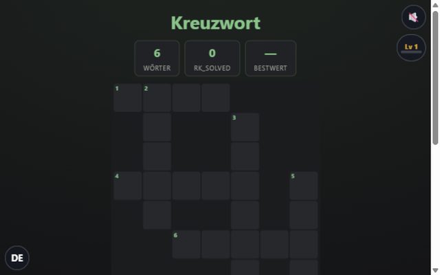 Kreuzworträtsel-Gitter mit Hinweiszahlen