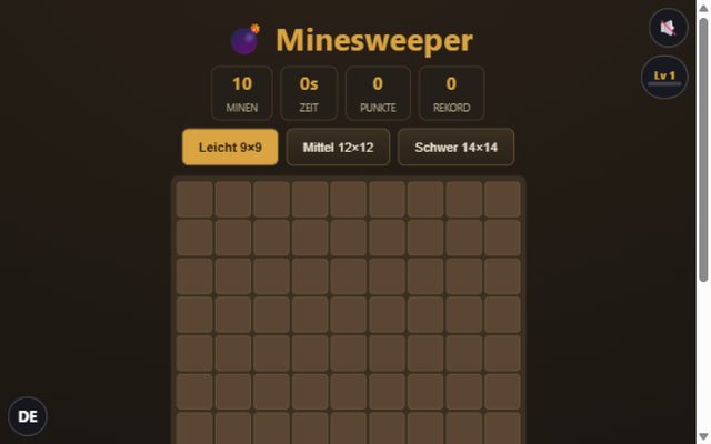 Minesweeper-Feld in 9x9