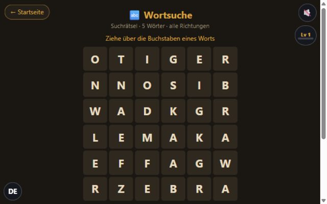 Buchstabengitter der Wortsuche