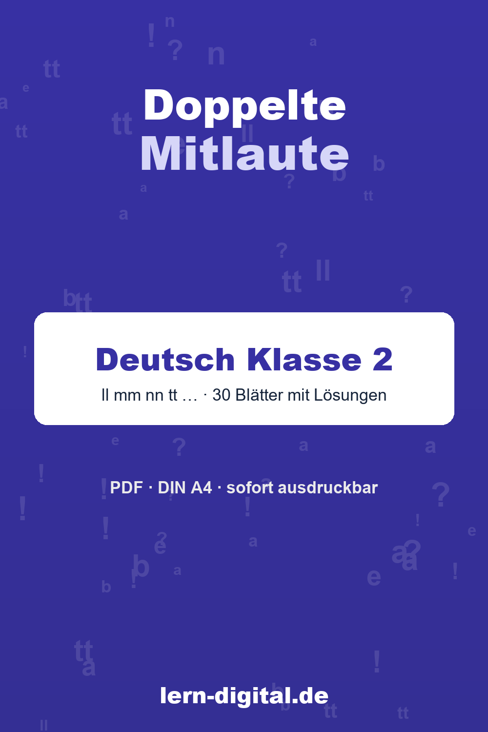 Cover: Doppelte Mitlaute – Deutsch Klasse 2