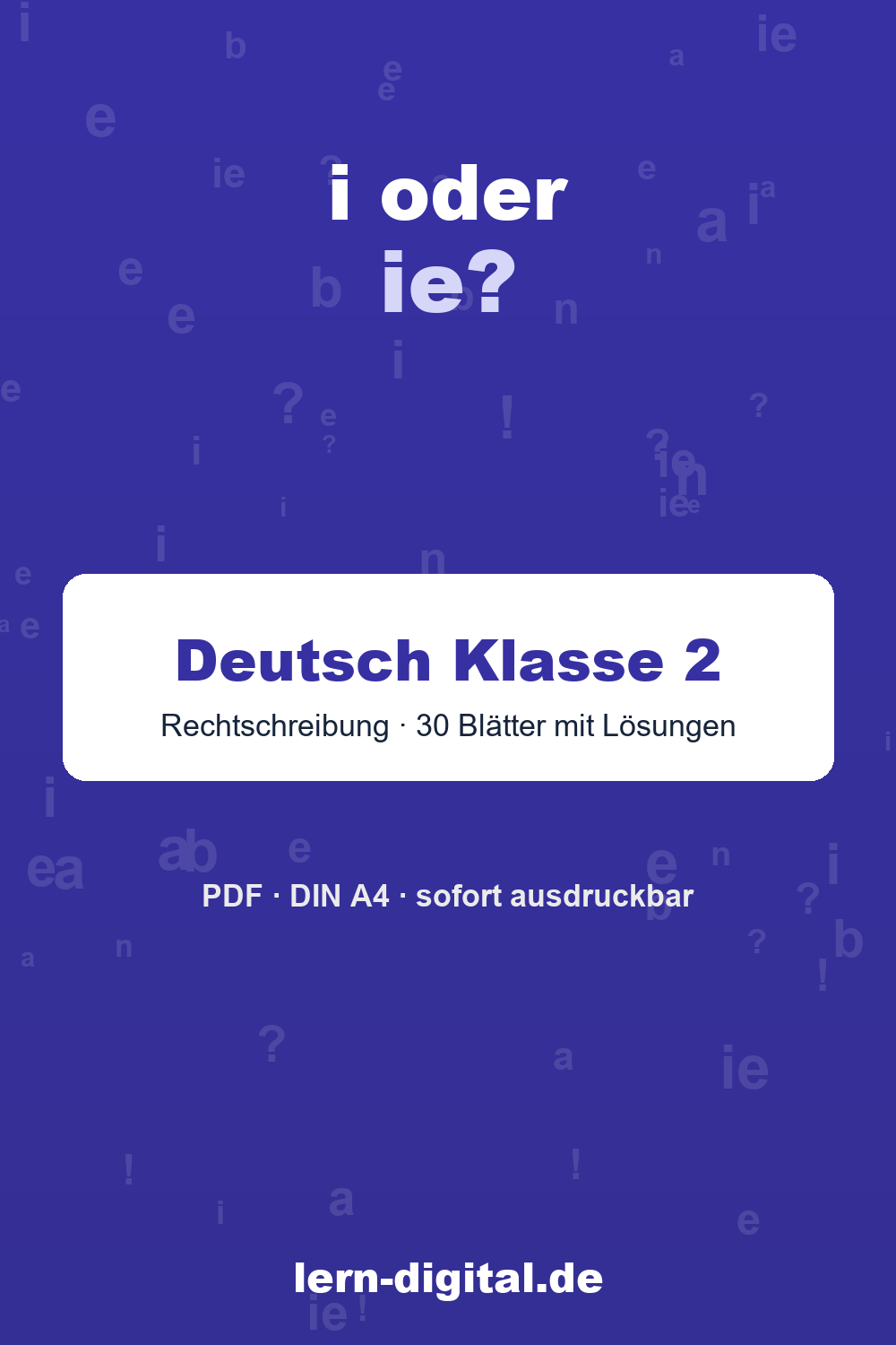 Cover: i oder ie? – Deutsch Klasse 2