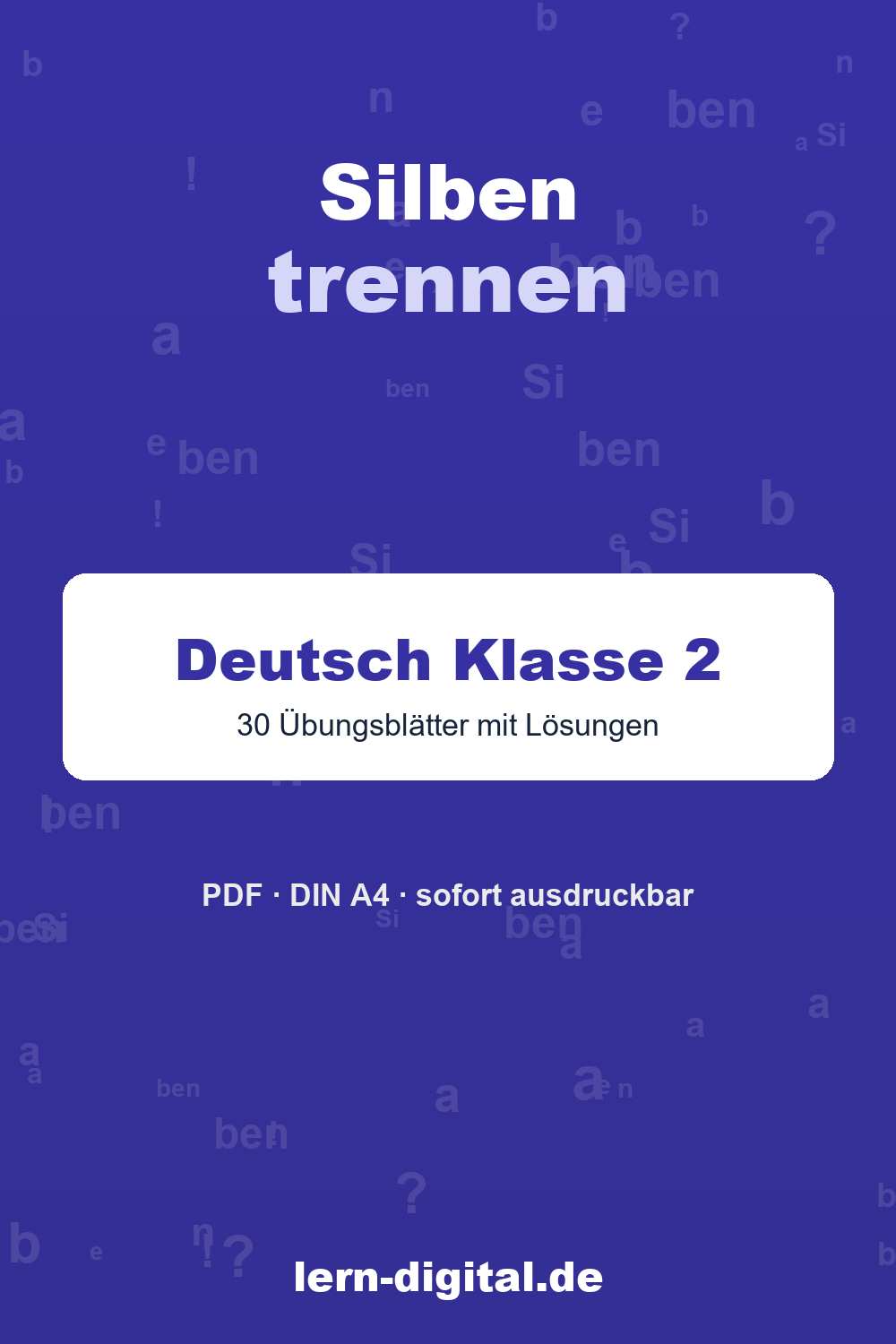 Cover: Wörter in Silben trennen – Deutsch Klasse 2