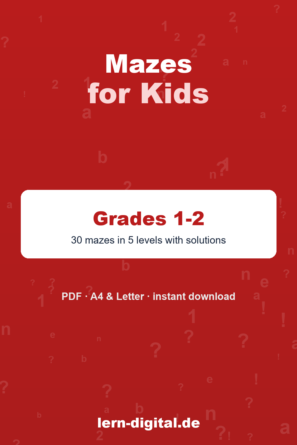 Cover: Mazes for Kids – Grades 1-4 · Ages 6-10