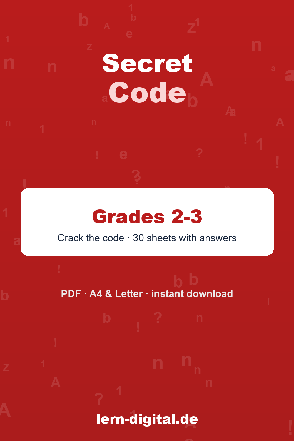 Cover: Secret Code: Crack It! – Grades 1-4 · Ages 6-10