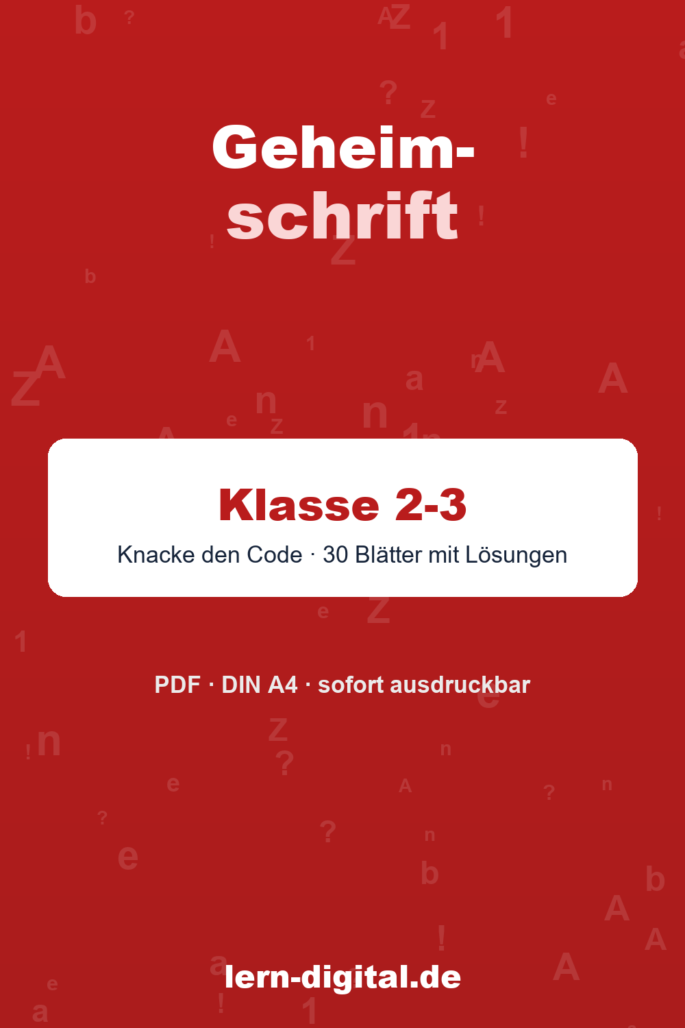 Cover: Geheimschrift: Knacke den Code – Klasse 1-4
