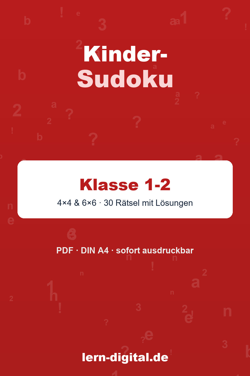 Cover: Kinder-Sudoku 4×4 und 6×6 – Klasse 1-4