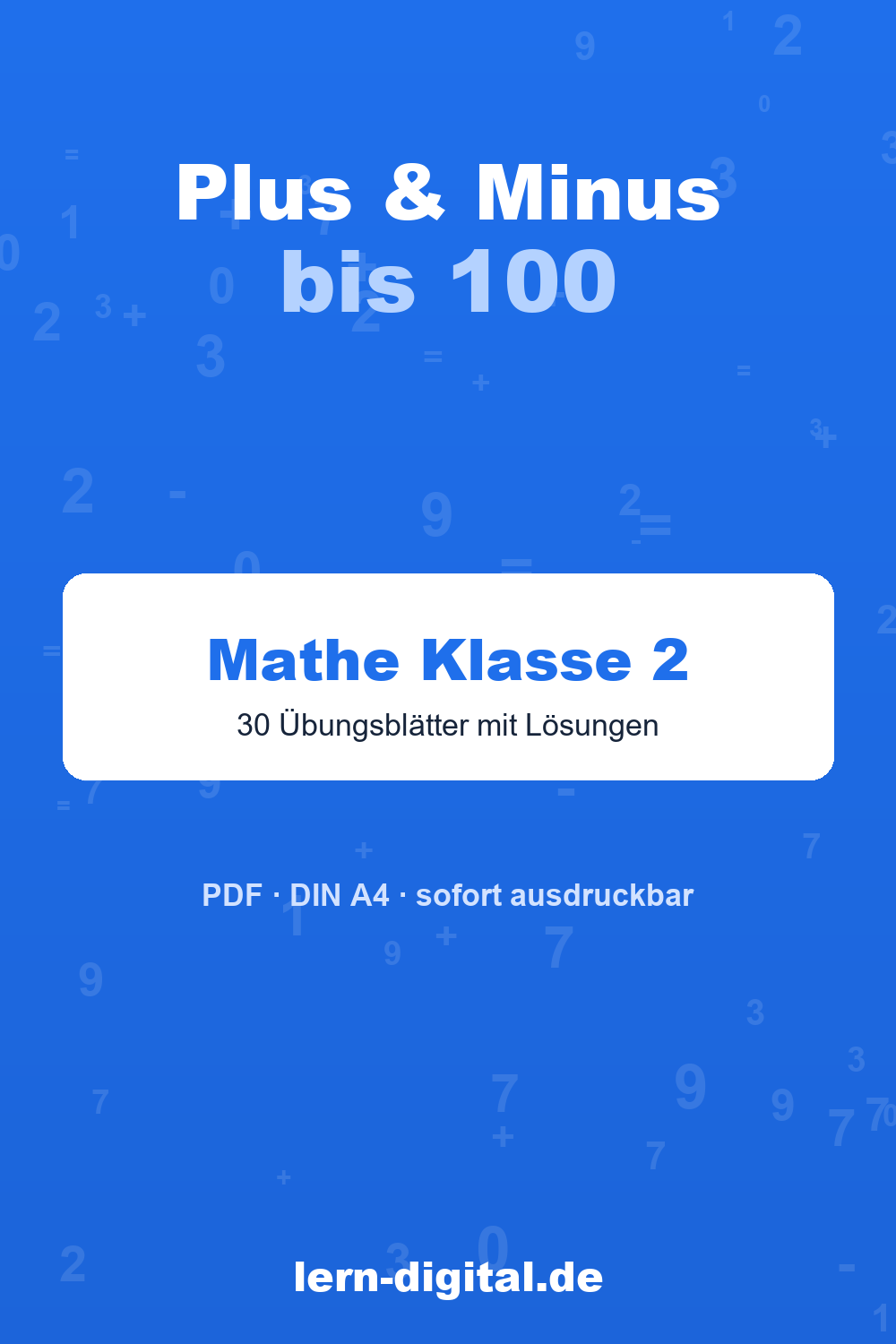 Cover: Mathe-Arbeitsblätter Plus und Minus bis 100, Klasse 2