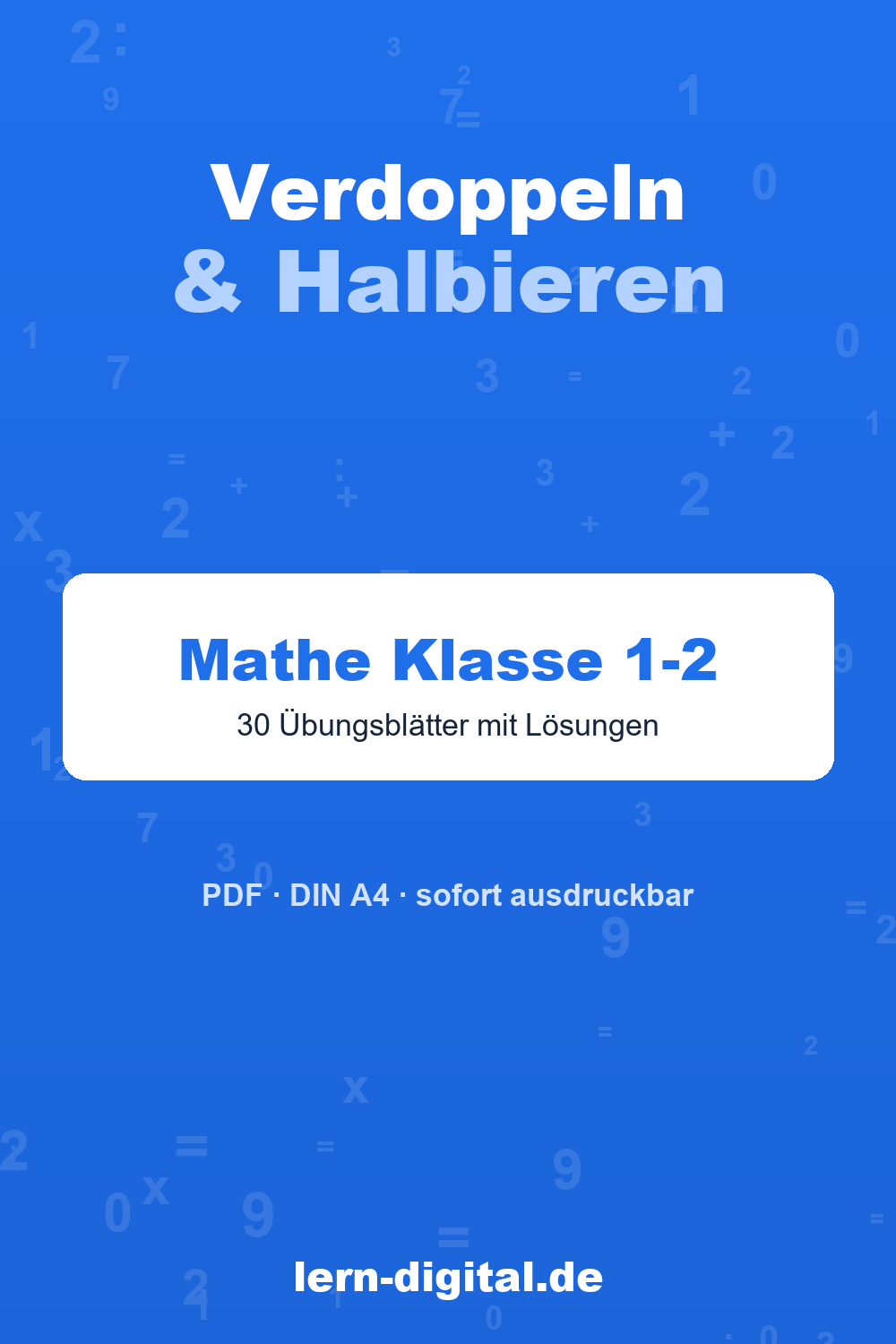 Cover: Mathe-Arbeitsblätter Verdoppeln und Halbieren, Klasse 1-2
