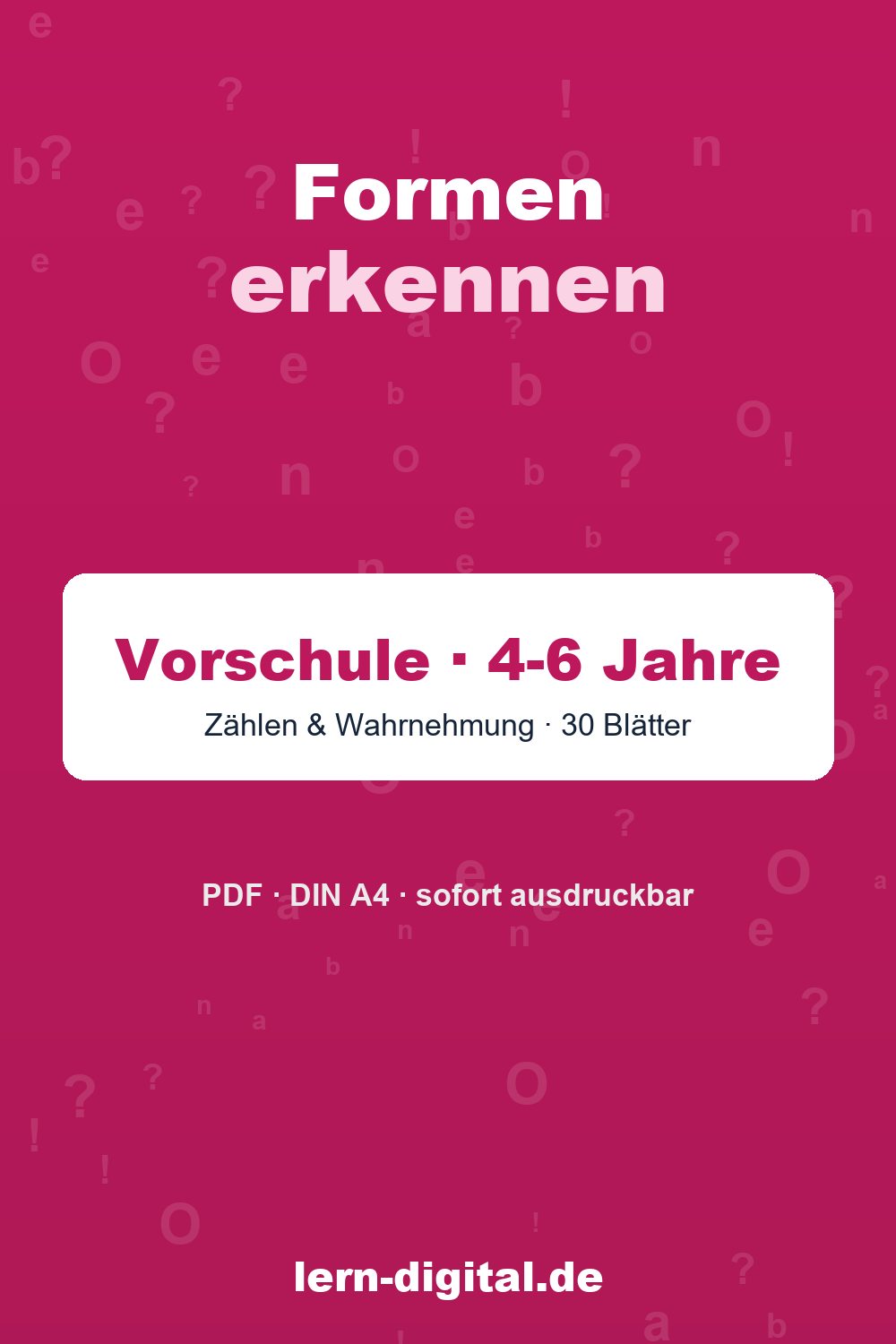 Cover: Formen erkennen & zählen – Vorschule · 4-6 Jahre