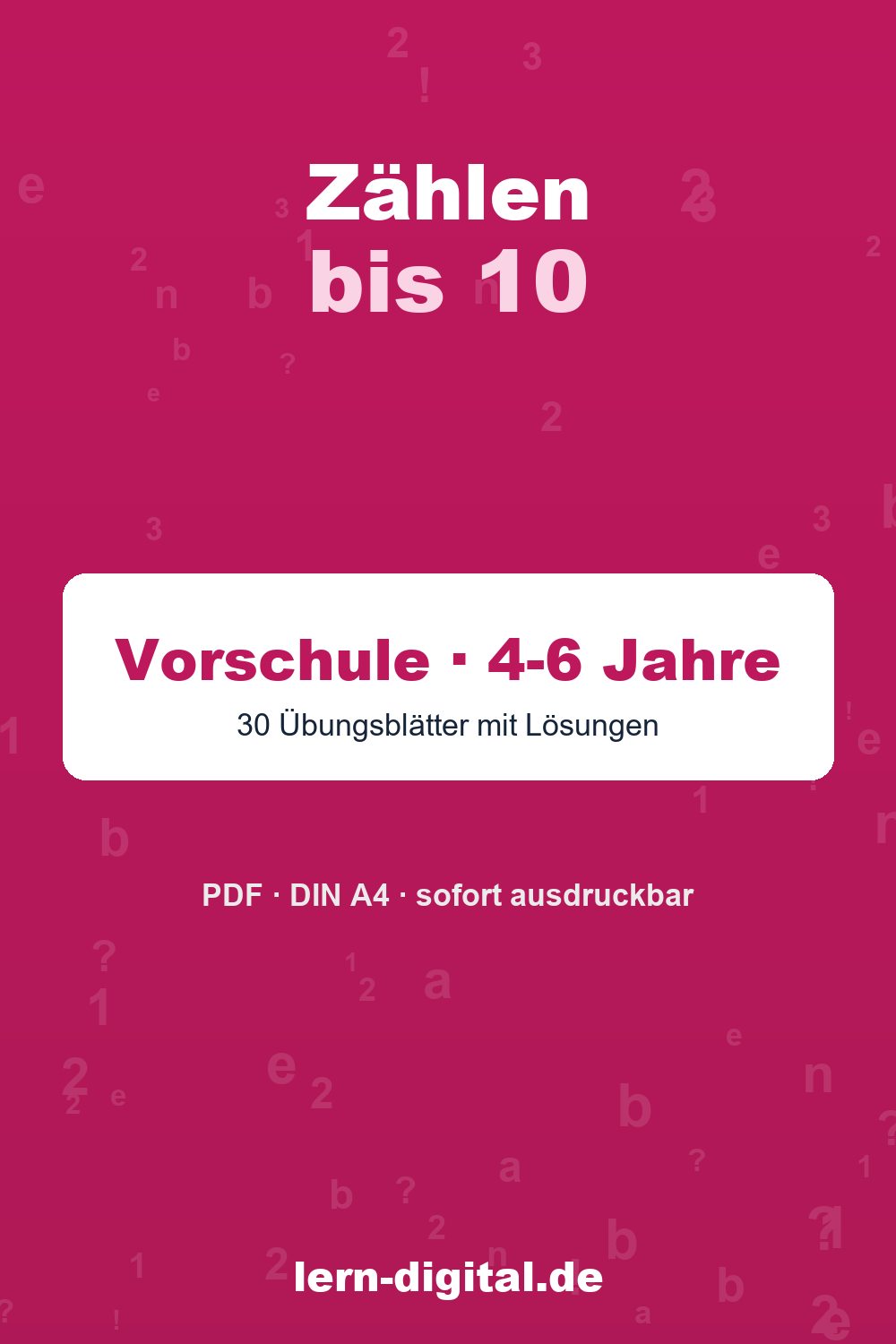 Cover: Zählen bis 10 – Vorschule · 4-6 Jahre